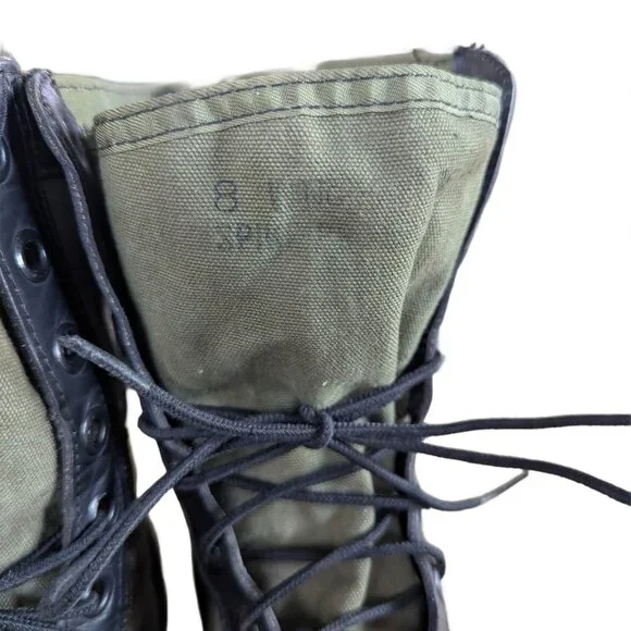 Vintage Men's Military Issue Green/Black Combat Boots - Size 8 - Picture 6 of 11